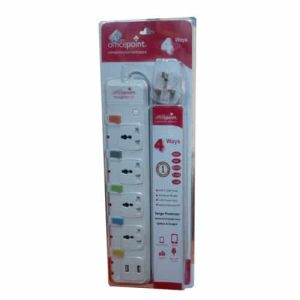 Officepoint 4 way Surge Protector with 2 USB Charging Ports