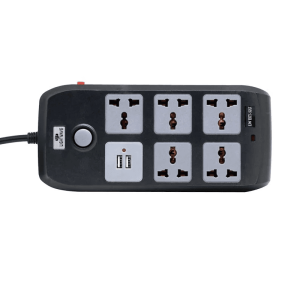 Lightwave EXT 52U Power Extension 5 Ports AC with 2 USB Ports Universal Socket Outlets – 3m