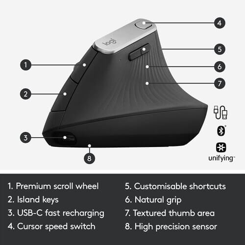 Logitech MX Vertical Advanced Ergonomic Mouse - Image 4