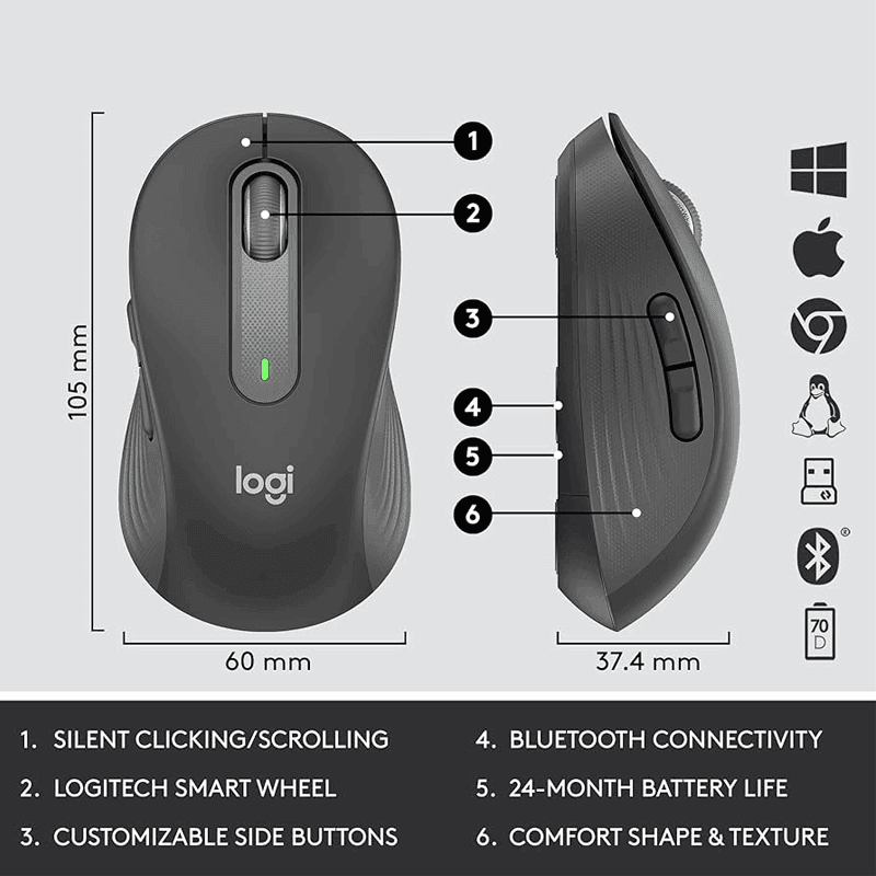 Logitech Signature MK650 Bluetooth Keyboard Mouse Combo for Business - Image 3