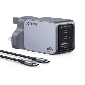 UGREEN Nexode Pro 65W 3-Port GaN Fast Charger UK Grey+1.5M 100W Cable – X755