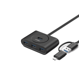 UGREEN USB-C & USB-A 3.0 to 4-Port Hub 1M Black – CR113