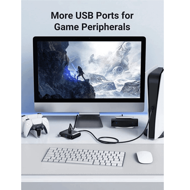 UGREEN USB-C & USB-A 3.0 to 4-Port Hub 1M Black – CR113 - Image 2