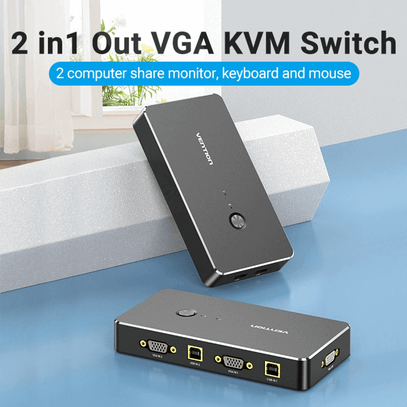 Vention 2 in 1 Out VGA KVM Switch-DBEB0 - Image 2