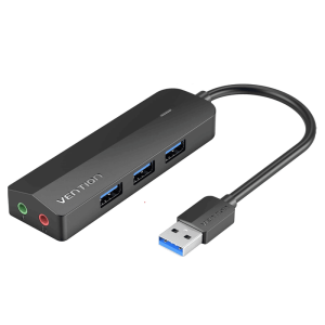 Vention 3-Port USB 3.0 Hub with Sound Card and Power Supply 0.15M- CHIBB