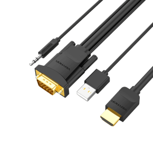 Vention HDMI to VGA Cable with Audio Output & USB Power Supply 1.5M-ABIBG