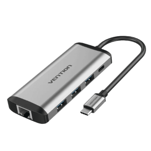 Vention USB 3.0 to USB3.0 (3 PORTS) + Gigabit Ethernet Aluminum Alloy Docking Station-CKBHB