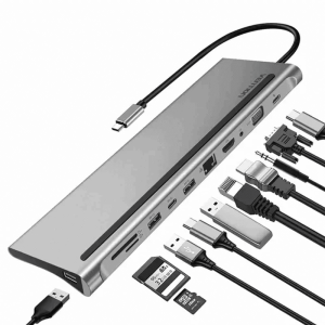 Vention USB-C Multi-Functional 11 in 1 Docking Station-THTHC